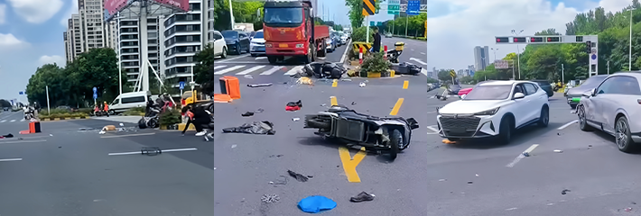 常州金坛金武快速路入口 发生严重车祸 疑似醉驾致一死两伤 外卖小哥不幸遇难