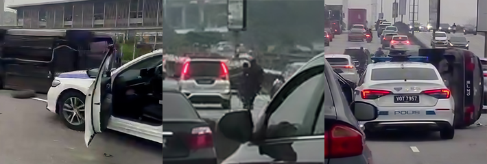 马来西亚现场版速度与激情 罪犯撞车后跳河逃跑 警察开枪追捕最终落网