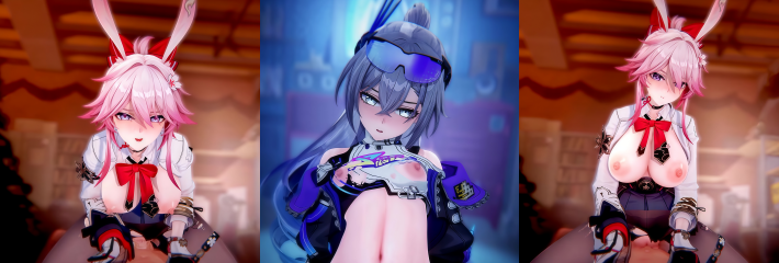 魔改3D动漫 崩坏星穹铁道 绯英粉嫩兔女郎被按倒猛操 银狼无毛美穴被内射灌满