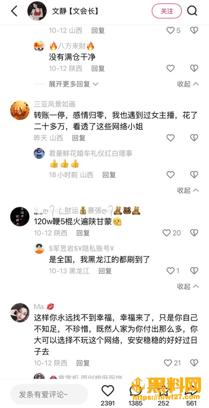 文静收获榜一天价打赏 6